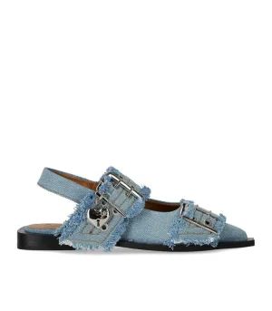 Faded Denim Slingback Ballet Flat Shoe