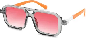 FEISEDY Retro Aviator Sunglasses for Women Men 70s Vintage Square Frames Pilot Sun Glasses B9151