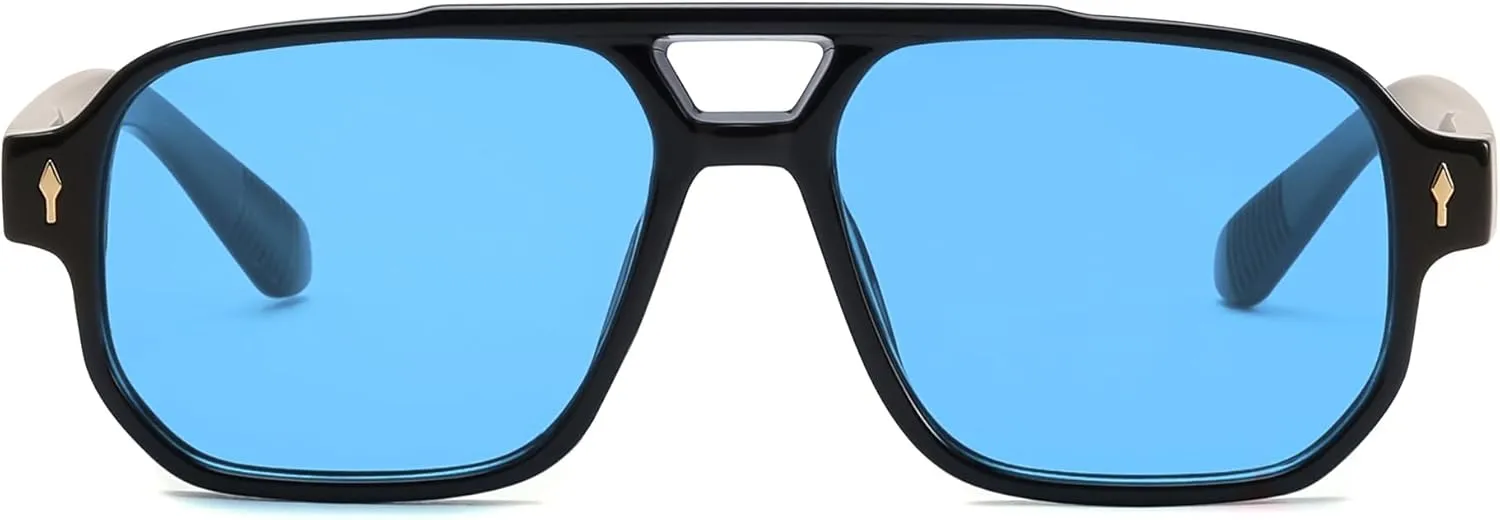FEISEDY Retro Square Aviator Sunglasses Women Men, 70s Small Vintage Rectangle UV400 Sun Glasses B9120