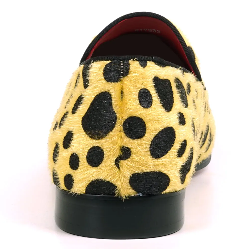 FI-7532 Gold Black Leopard Pony Hair Slip on Loafer Fiesso by Aurelio Garcia