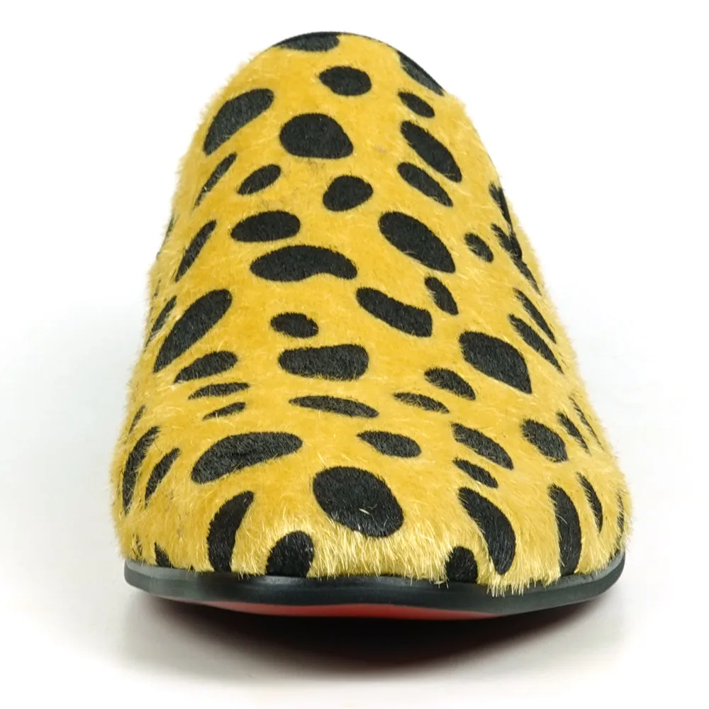FI-7532 Gold Black Leopard Pony Hair Slip on Loafer Fiesso by Aurelio Garcia