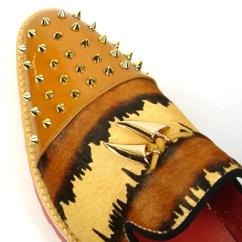 Fiesso FI-7455 Brown Slip on Loafers