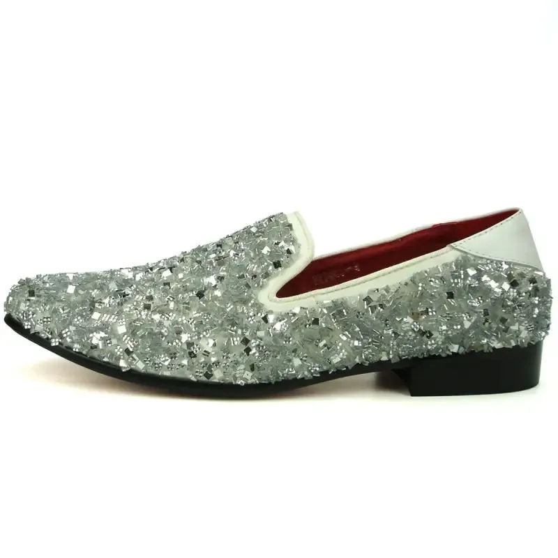 Fiesso FI-7498 White Slip on Loafers