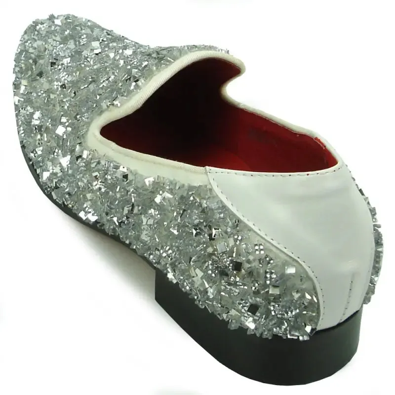 Fiesso FI-7498 White Slip on Loafers