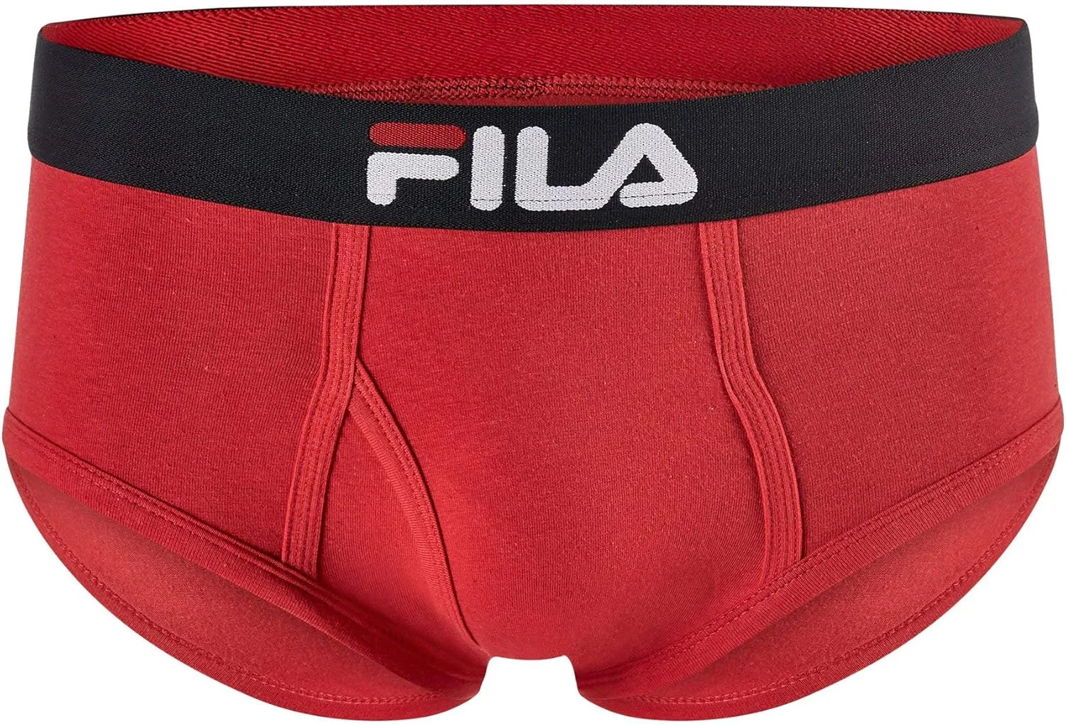 Fila Men's Regular Rise Brief Fly Front with Pouch, 4-Pack of Tagless Underwear