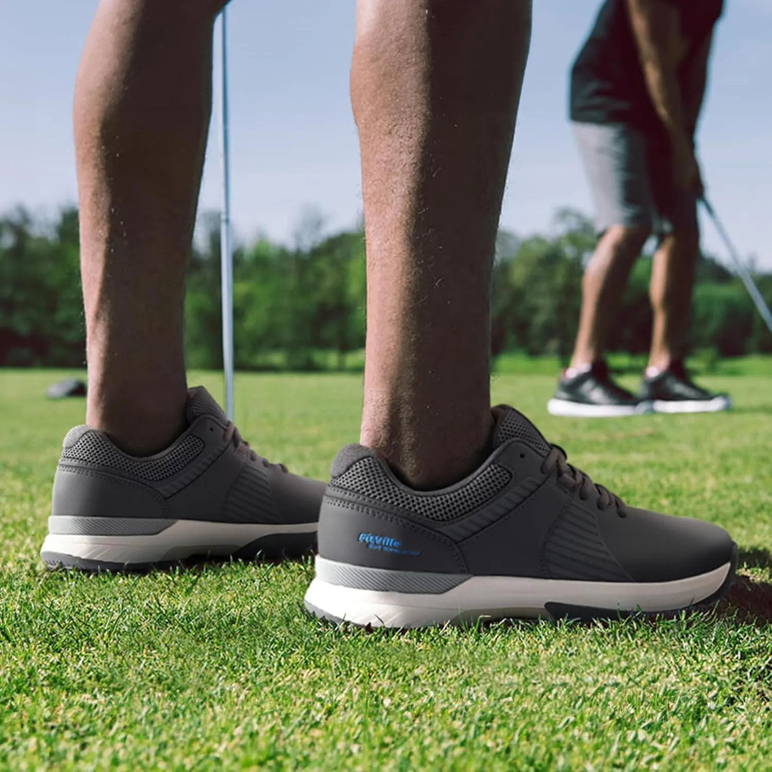 FitVille Extra Wide Men's Golf Shoes Waterproof, Professional Outdoor Spiked Golf Shoes for Men with Arch Support