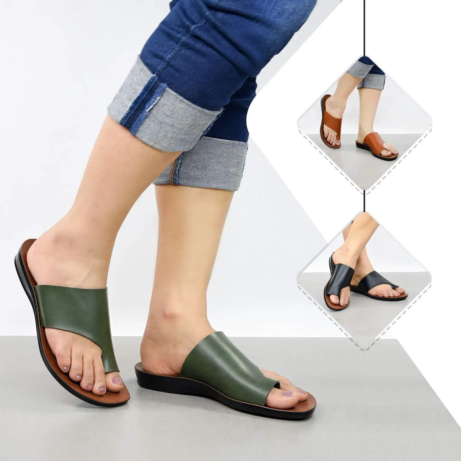 Flat Sandals For Women - Walking Summer Vacation Essentials Ladies Flip Flops – Comfortable Arch Support Orthotic Sandals For Women – Casual Outdoor Fashion Dressy Non Slip Footwear