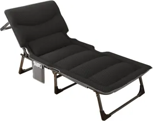 Folding Camping Cot for Adults, Adjustable 4-Position Adults Reclining Folding Chaise, Outdoor Portable Lounge Chair Sleeping Cots Bed for Camping, Pool, Beach, Patio (Color : C, Size : 190x70x30cm