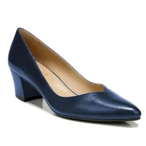 FOWT Classic Snakeskin Loafer Pumps for Women Two Toned Pointed Toe Pump Blue