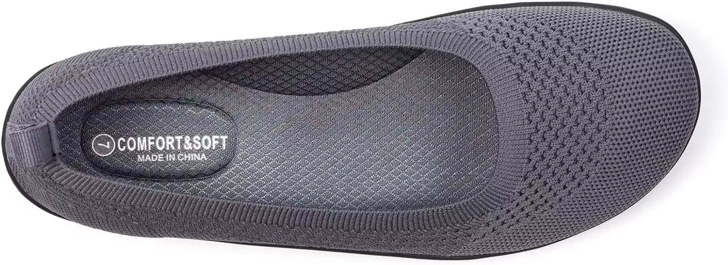 Frank Mully Womens Flat Shoes Wide Toe Box Knitted Flats Comfort Wide Width Walking Flats