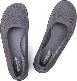 Frank Mully Womens Flat Shoes Wide Toe Box Knitted Flats Comfort Wide Width Walking Flats