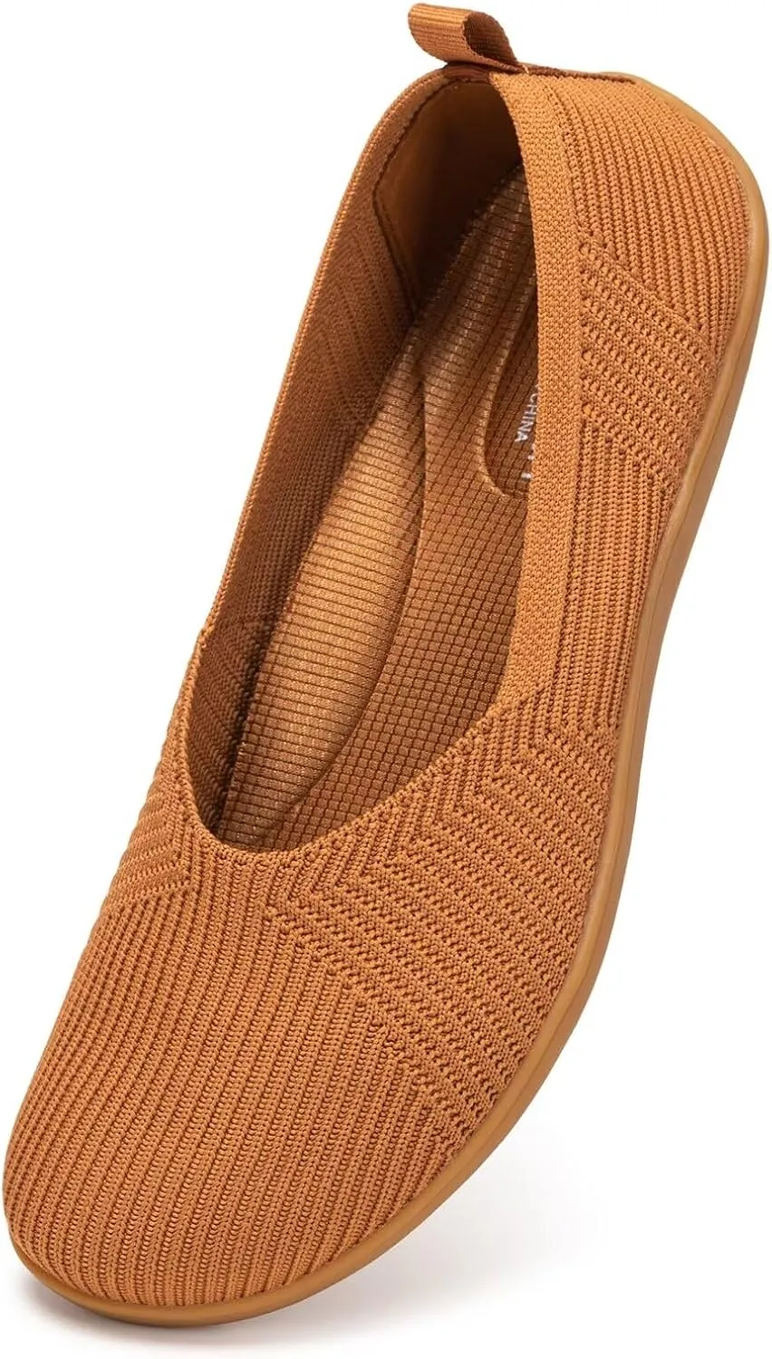Frank Mully Womens Flat Shoes Wide Toe Box Knitted Flats Comfort Wide Width Walking Flats