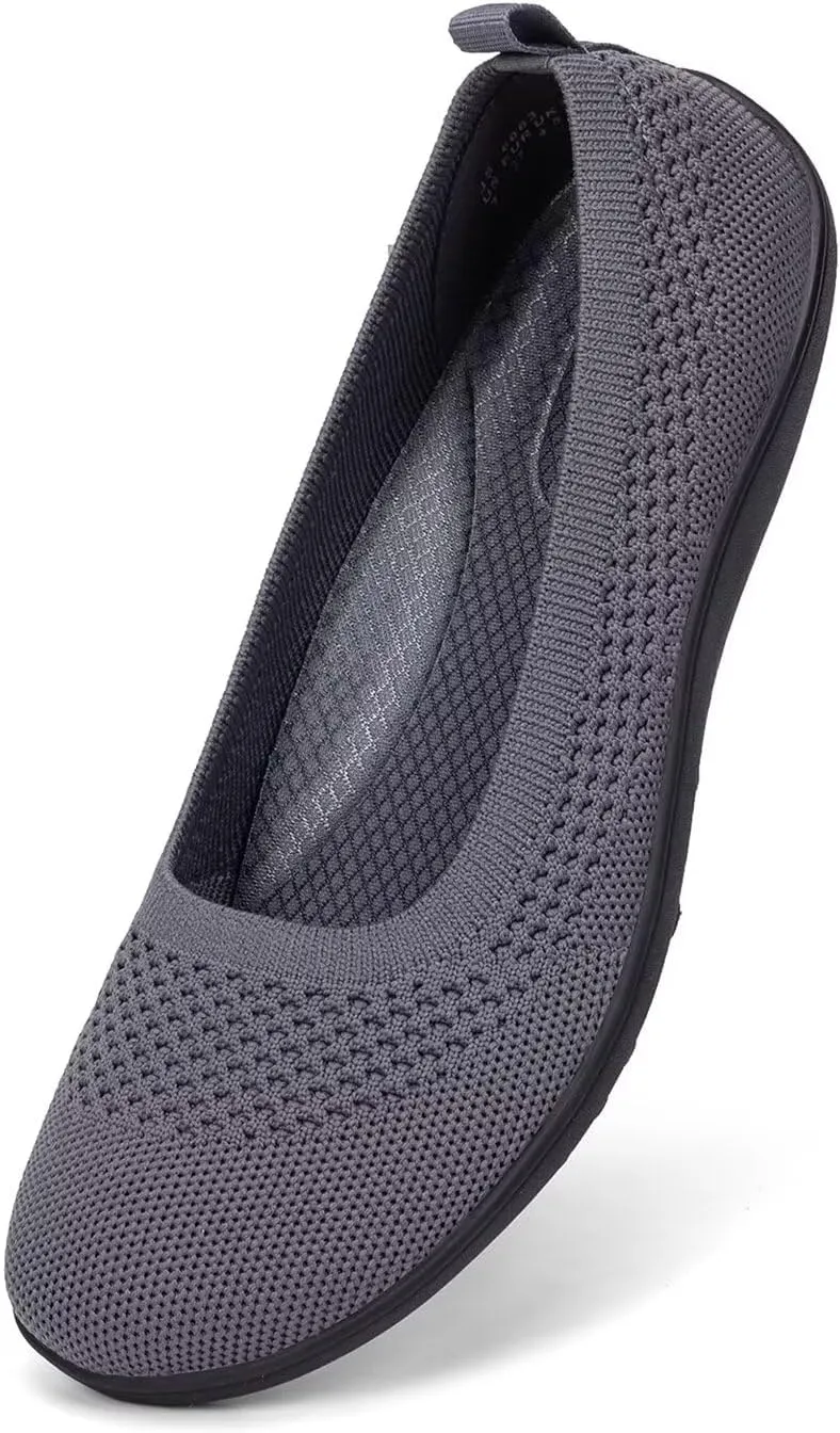 Frank Mully Womens Flat Shoes Wide Toe Box Knitted Flats Comfort Wide Width Walking Flats