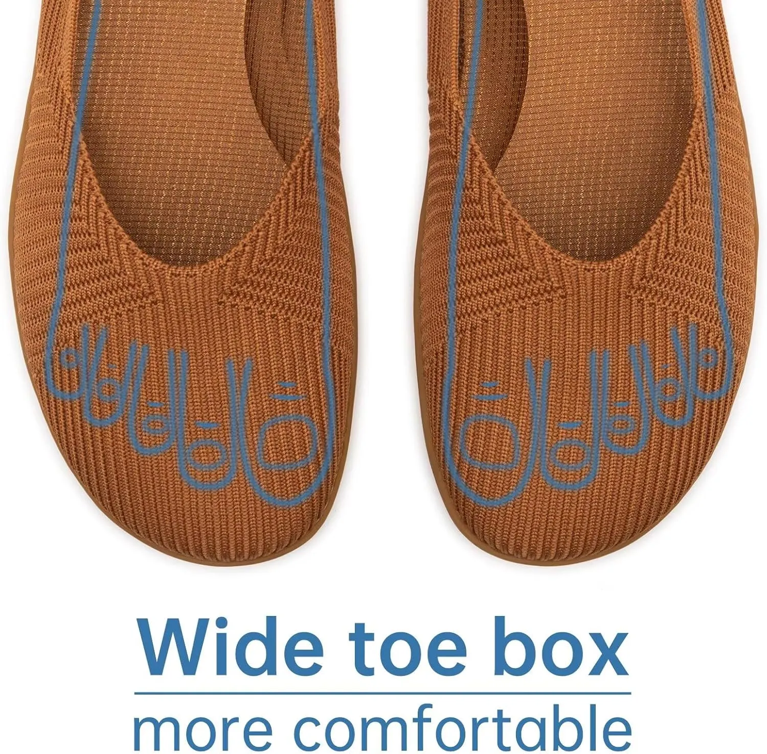 Frank Mully Womens Flat Shoes Wide Toe Box Knitted Flats Comfort Wide Width Walking Flats