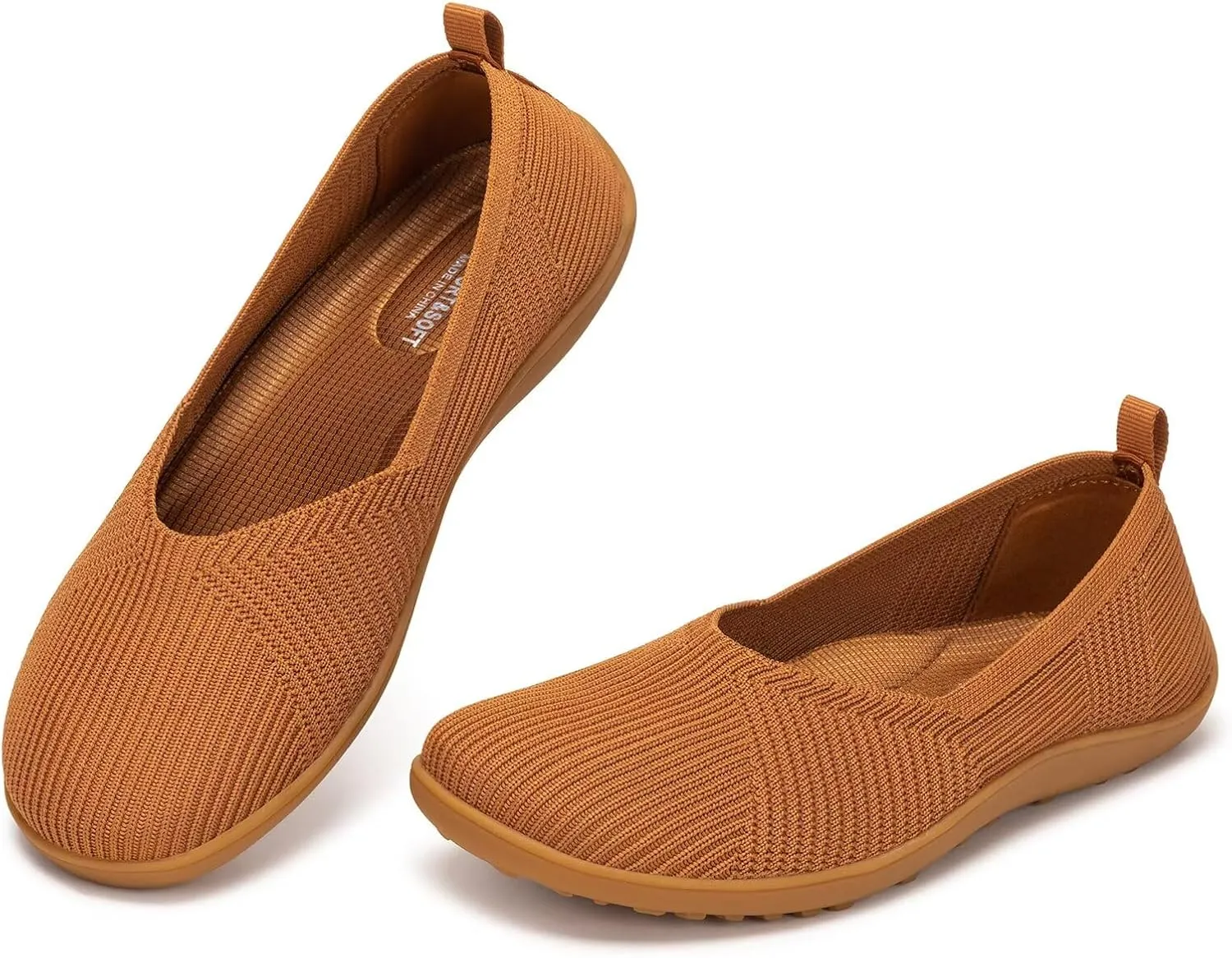 Frank Mully Womens Flat Shoes Wide Toe Box Knitted Flats Comfort Wide Width Walking Flats
