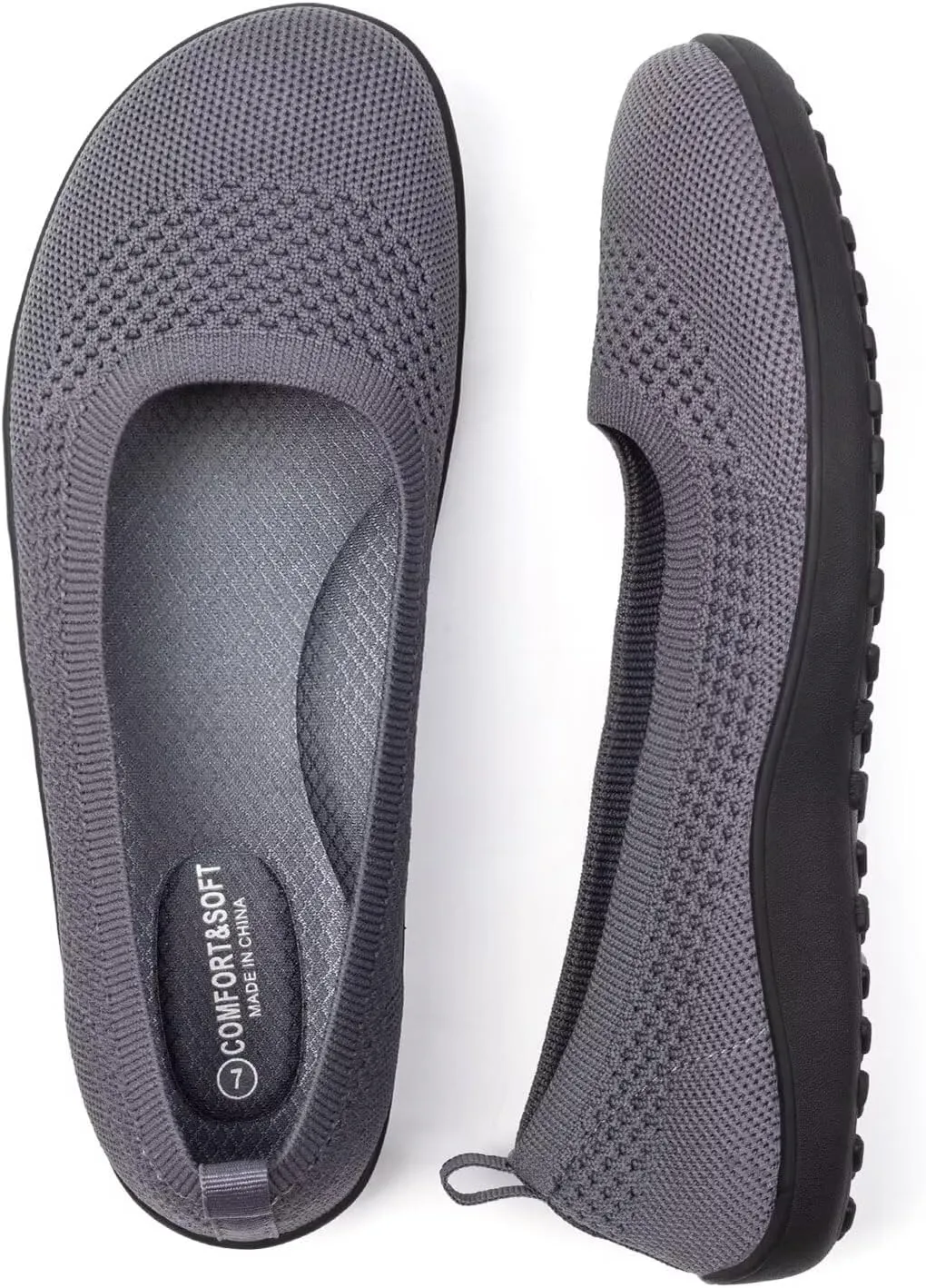 Frank Mully Womens Flat Shoes Wide Toe Box Knitted Flats Comfort Wide Width Walking Flats