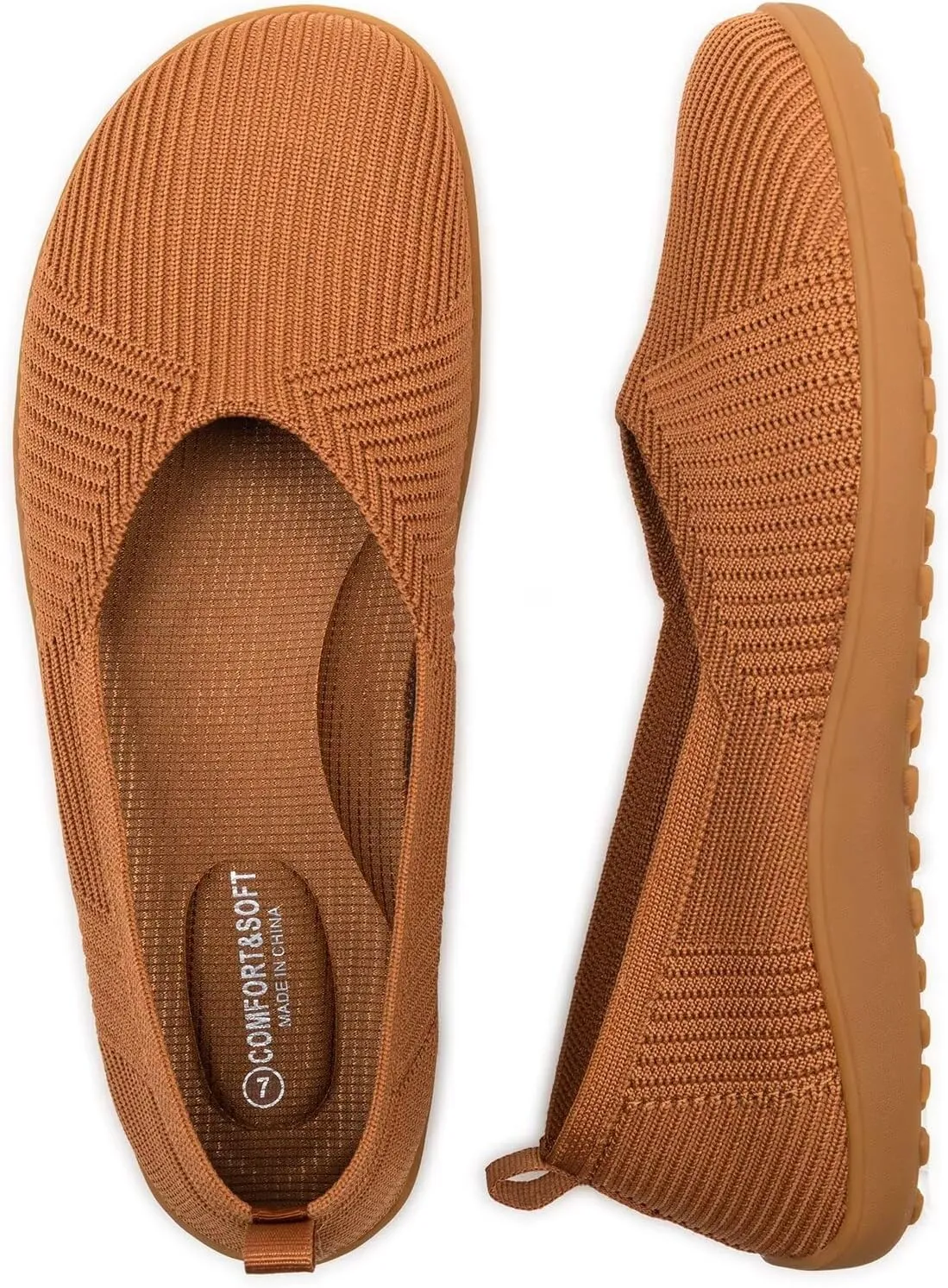 Frank Mully Womens Flat Shoes Wide Toe Box Knitted Flats Comfort Wide Width Walking Flats