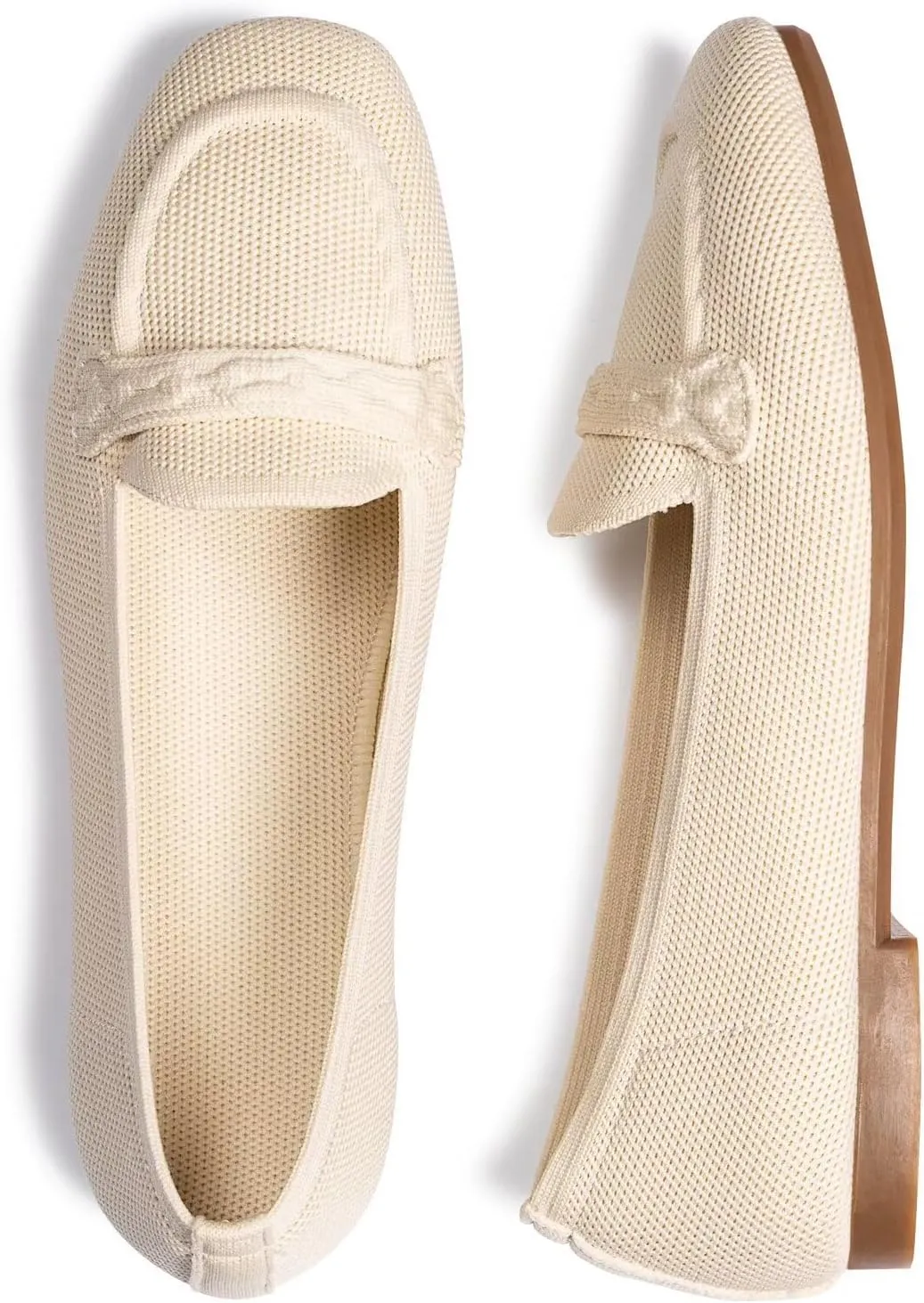 Frank Mully Women's Loafer Flats Square Toe Comfortable Office Work Shoes, Cute Penny Loafer Slip On Walking Driving Shoes