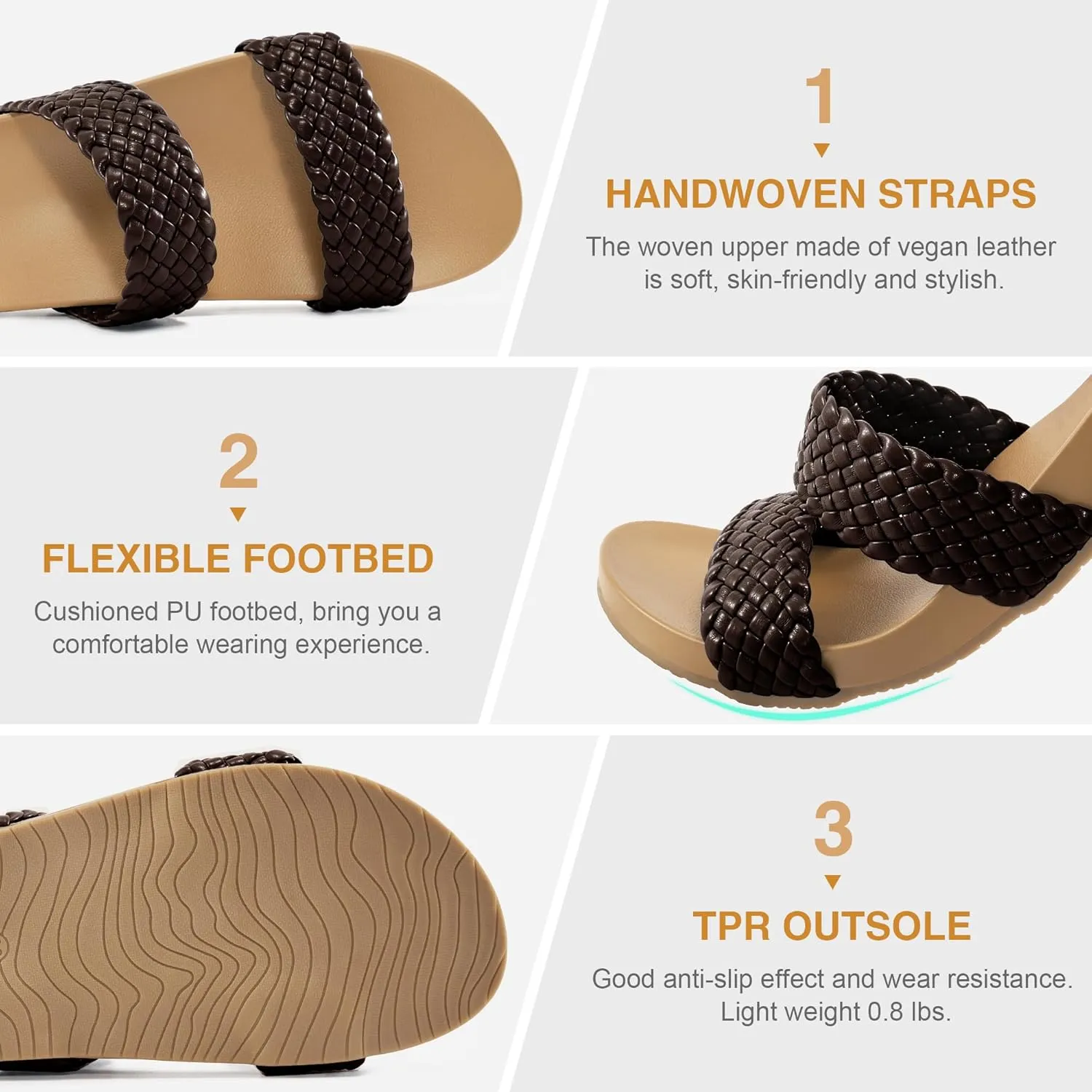 FUDYNMALC Slides Sandals for Women Orthopedic: Dressy Summer Beach Flat Shoes Comfortable Walking Footwear with Arch Support