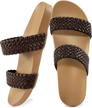 FUDYNMALC Slides Sandals for Women Orthopedic: Dressy Summer Beach Flat Shoes Comfortable Walking Footwear with Arch Support