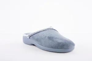 GARZON - 3305.247 FUR-TRIM MULE SLIPPERS - GREY