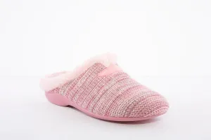 GARZON - 7400.356 FUR TRIM FLAT MULE SLIPPER - PINK