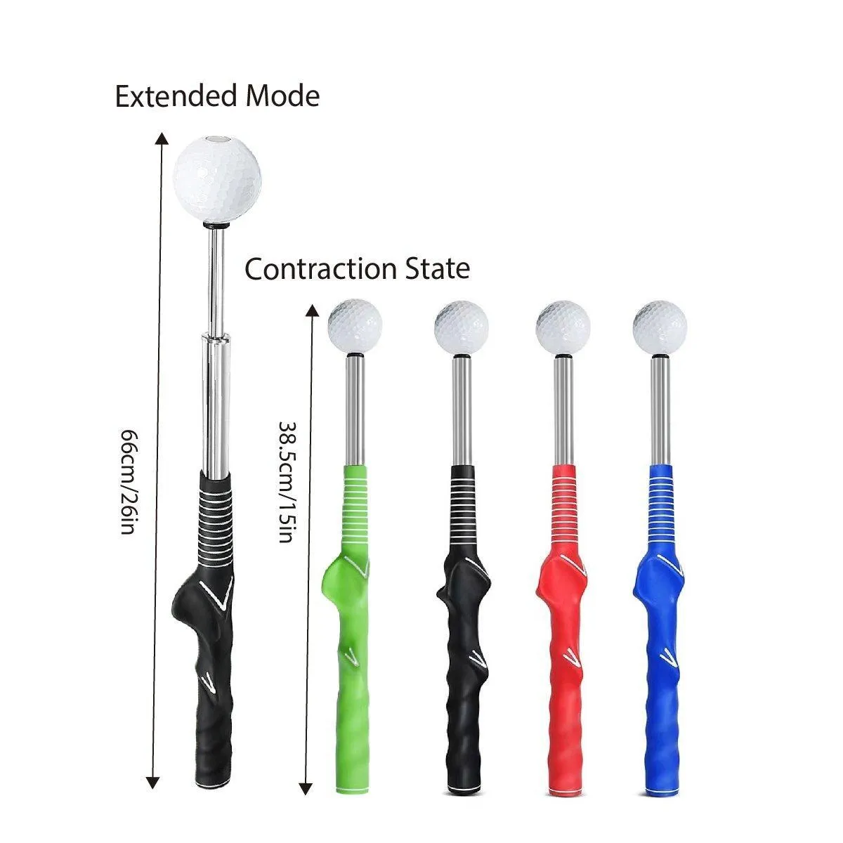 Golf Swing Training Aid Telescopic Impact Sound Stick Exercise Tool for Practice