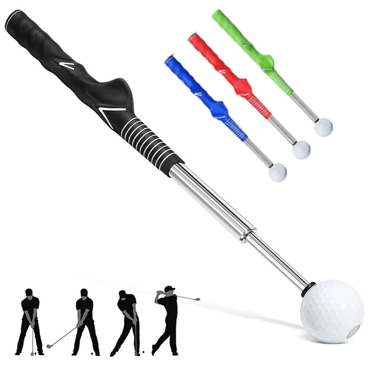 Golf Swing Training Aid Telescopic Impact Sound Stick Exercise Tool for Practice
