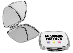 GRANDMAS Moms with lots of Frosting - Square Compact Mirror Personal Mirror