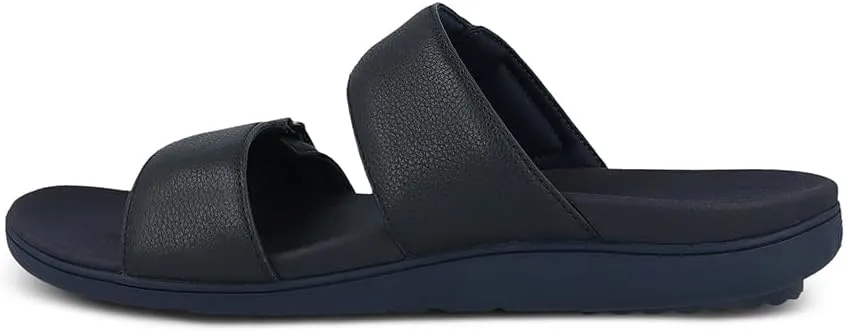 Gravity Defyer Men's GDEFY BA-LI Leather Sandal | Pain Relief | Comfort Footwear | Versoshock Proven Performance Orthotic Slides