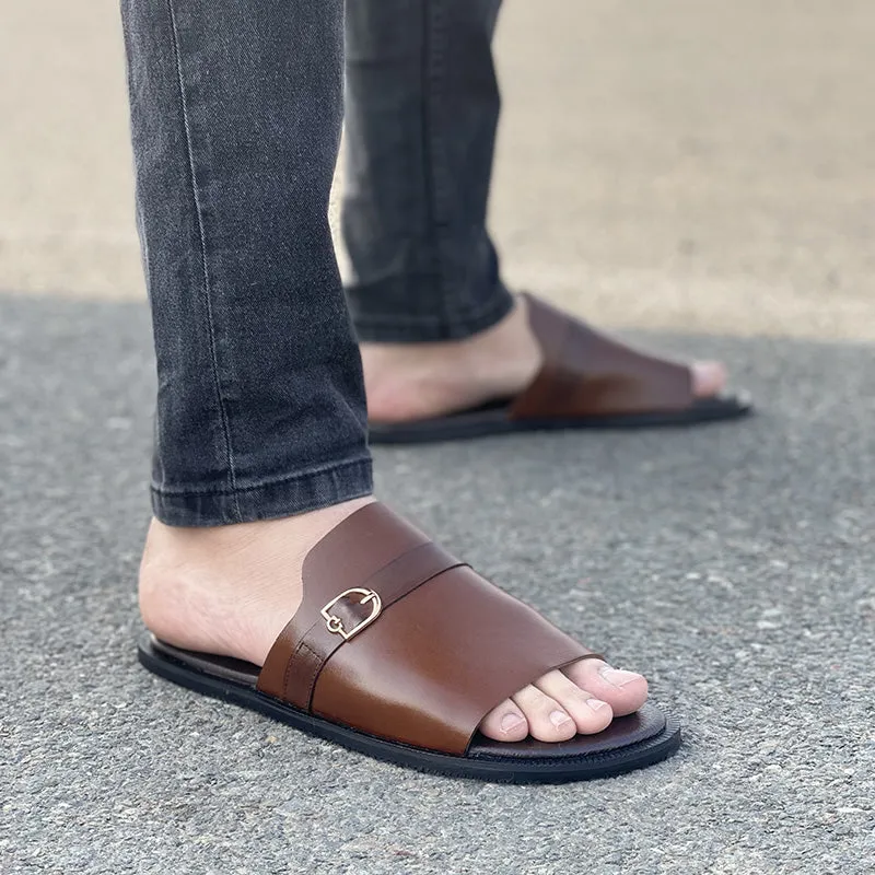 Hand made Brown Monk Leather Chappal SS-2325