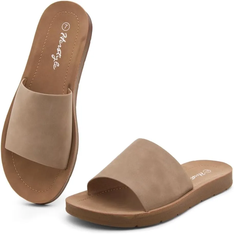 Herstyle Women’s Flat Sandals 2025 – Dressy Fashion Slides with Cushioned Footbed | Open Toe, Slip-On Lightweight Sandals for Summer, Beach & Daily Casual Wear