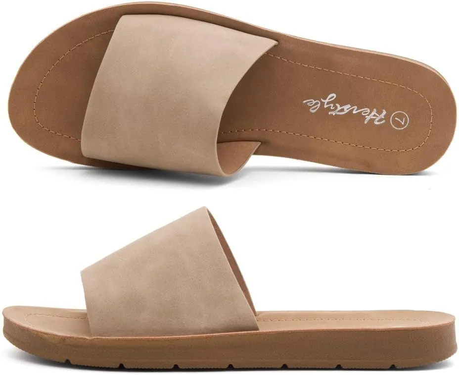 Herstyle Women’s Flat Sandals 2025 – Dressy Fashion Slides with Cushioned Footbed | Open Toe, Slip-On Lightweight Sandals for Summer, Beach & Daily Casual Wear