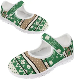 Howilath St. Patrick's Day Womens Dress Shoes Mary Jane Shoes Mesh Casual Flats Shoes Ballerina Shoes with Magic Sticke