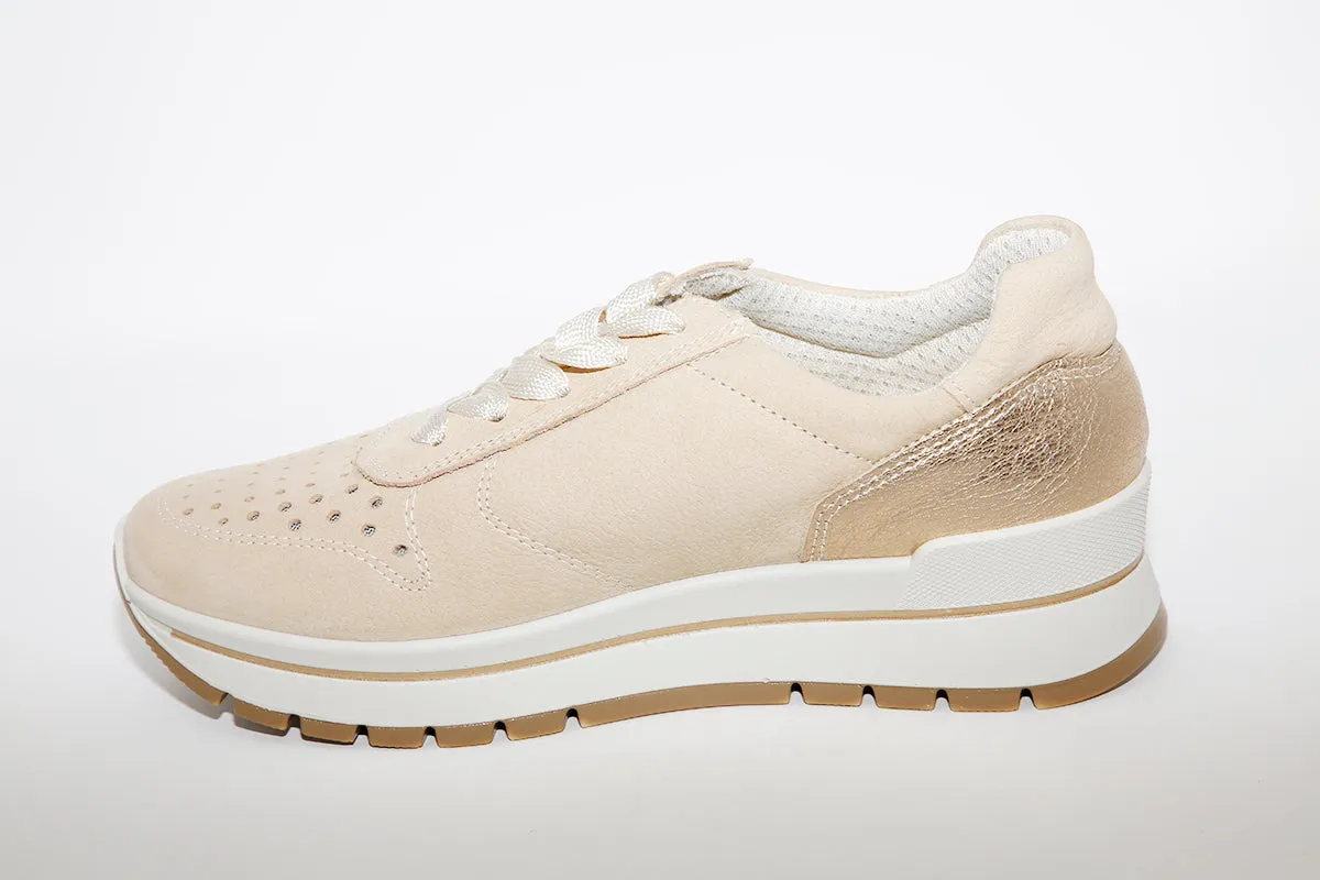IMAC - LACED FLATFORM TRAINER - BEIGE