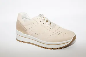 IMAC - LACED FLATFORM TRAINER - BEIGE