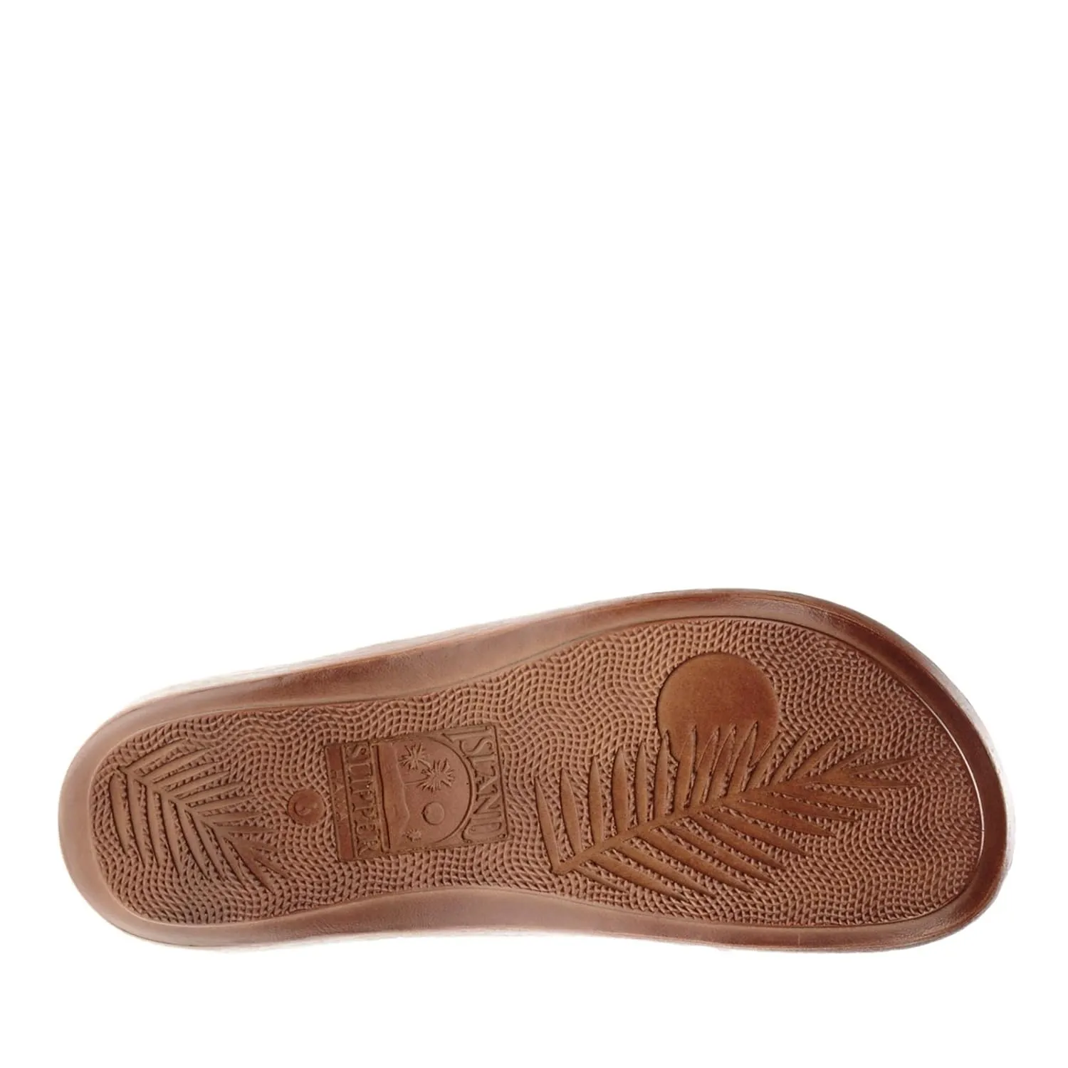 Island Slipper Women's Leather Slide Flat Sandal DTLANA - Made in Hawaii (DTLANA-AQUA-8)