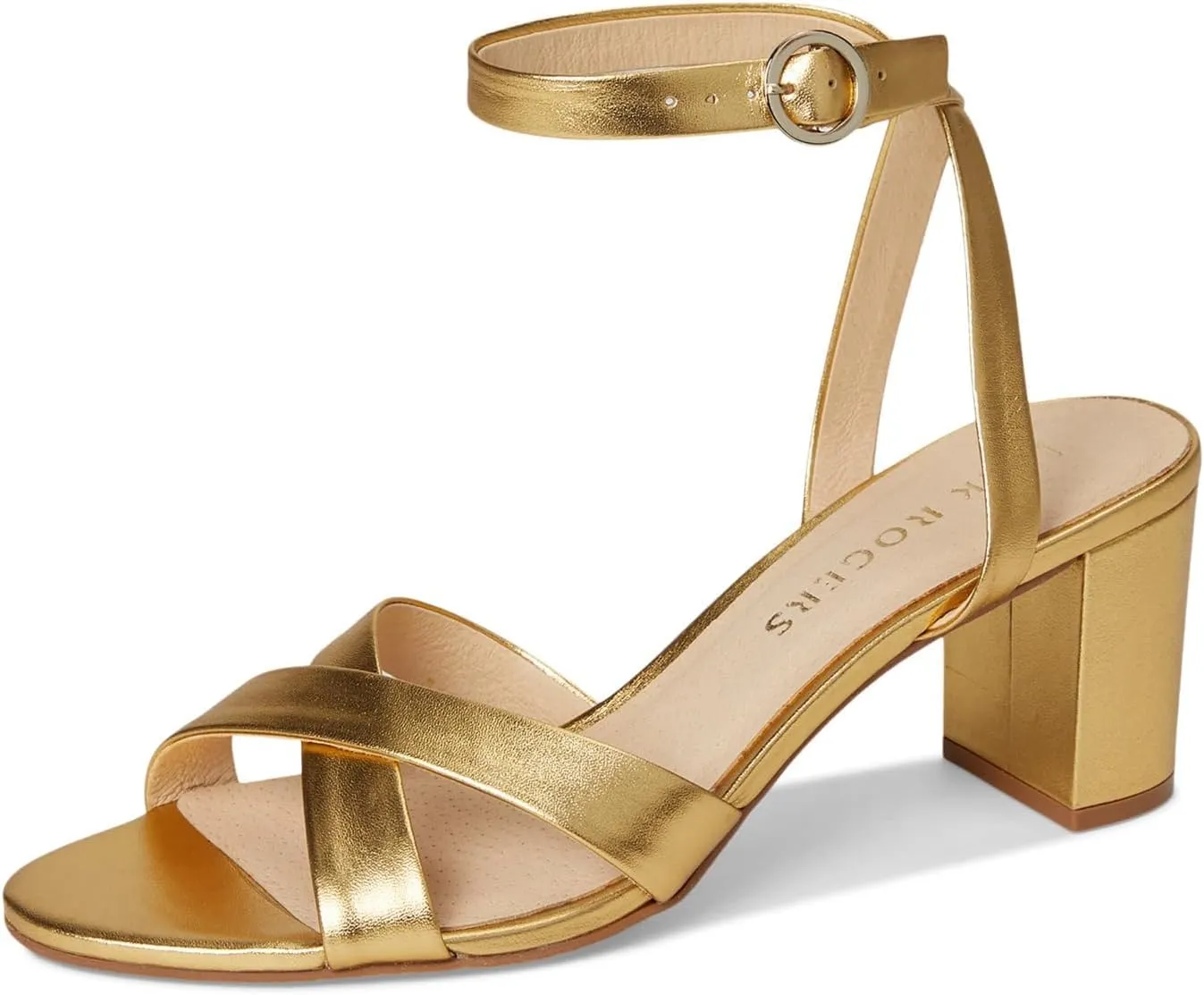 Jack Rogers Women's Peri Mid Heel-Metallic Nappa Heeled Sandal