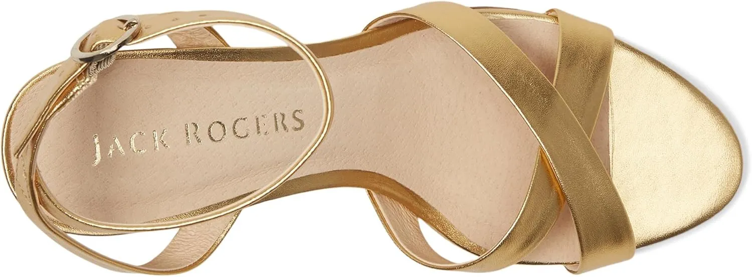 Jack Rogers Women's Peri Mid Heel-Metallic Nappa Heeled Sandal