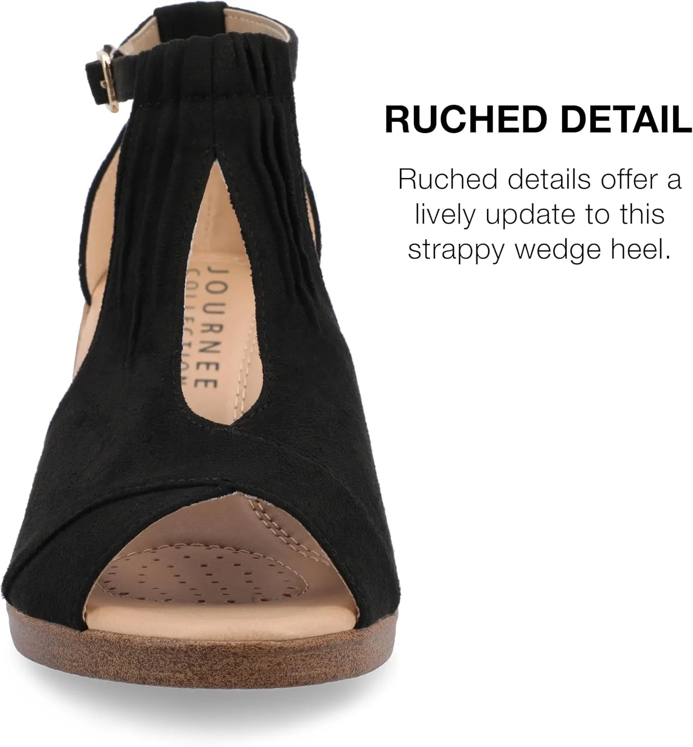 Journee Women's Stacked Wedge Heeled Sandal