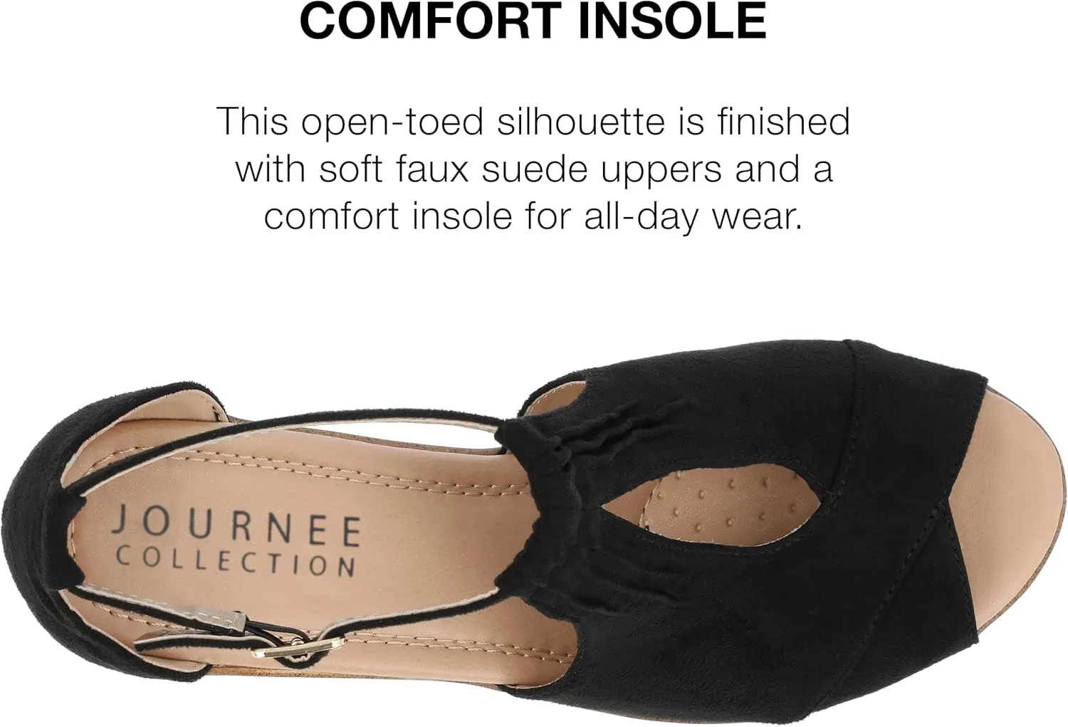 Journee Women's Stacked Wedge Heeled Sandal