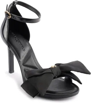 KARL LAGERFELD womens Kenz Bow Evening Ankle Strap Heeled Sandal