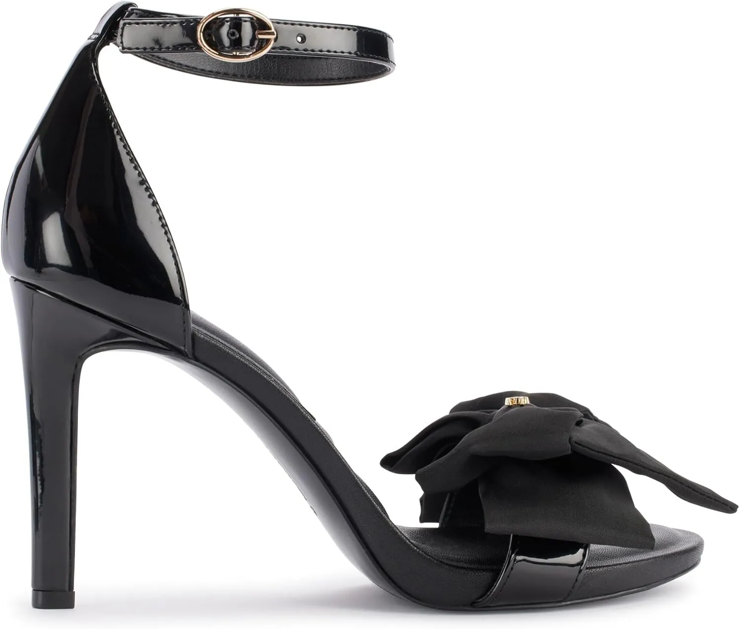 KARL LAGERFELD womens Kenz Bow Evening Ankle Strap Heeled Sandal