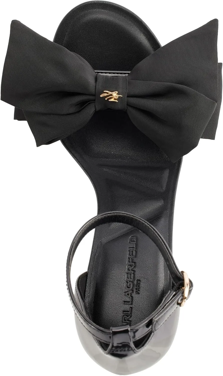 KARL LAGERFELD womens Kenz Bow Evening Ankle Strap Heeled Sandal