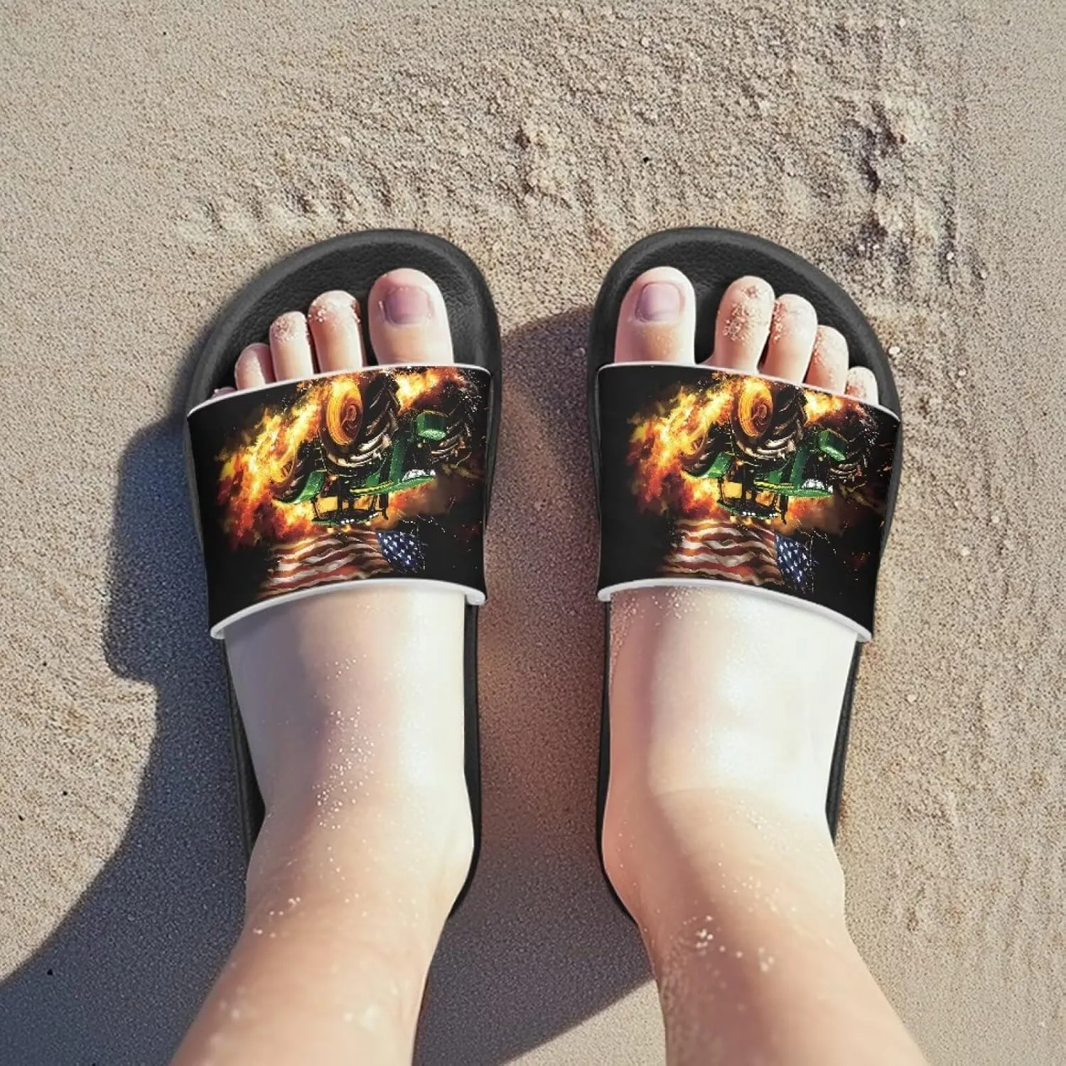 Kids Lightweight Soft EVA Non-Slip Slides Open Toe Comfy Sandals for Boys Girls Children Bathroom Shower Summer Pool Beach Slippers