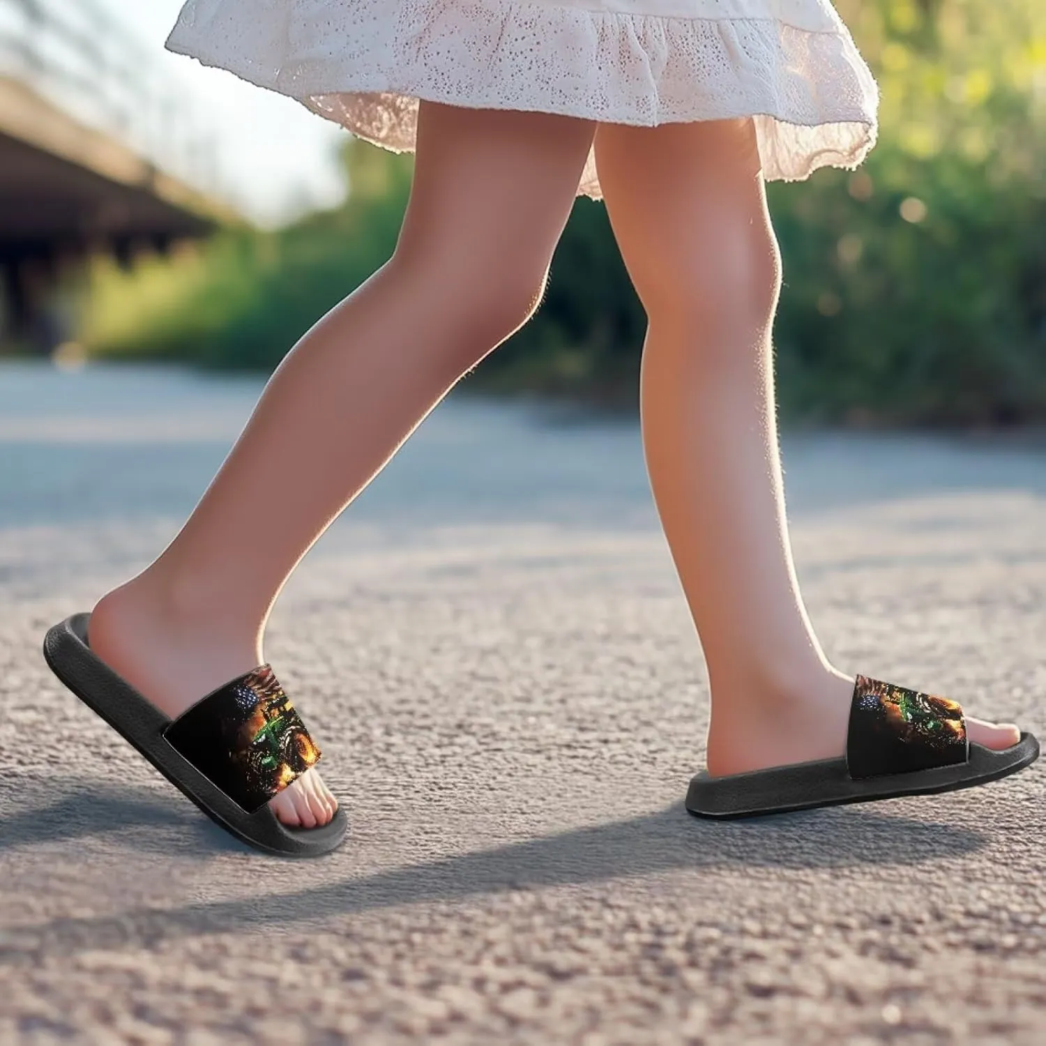 Kids Lightweight Soft EVA Non-Slip Slides Open Toe Comfy Sandals for Boys Girls Children Bathroom Shower Summer Pool Beach Slippers