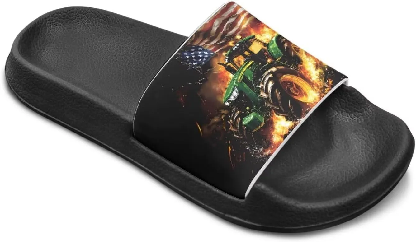 Kids Lightweight Soft EVA Non-Slip Slides Open Toe Comfy Sandals for Boys Girls Children Bathroom Shower Summer Pool Beach Slippers