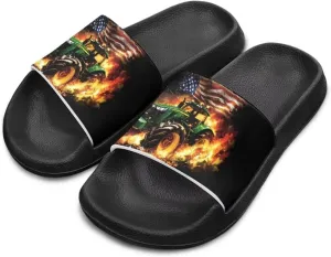 Kids Lightweight Soft EVA Non-Slip Slides Open Toe Comfy Sandals for Boys Girls Children Bathroom Shower Summer Pool Beach Slippers