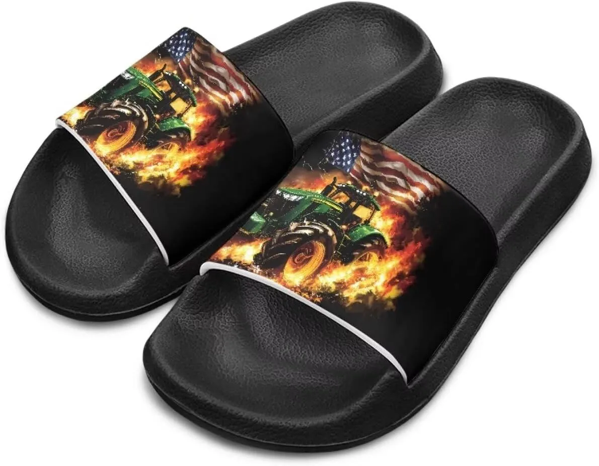 Kids Lightweight Soft EVA Non-Slip Slides Open Toe Comfy Sandals for Boys Girls Children Bathroom Shower Summer Pool Beach Slippers