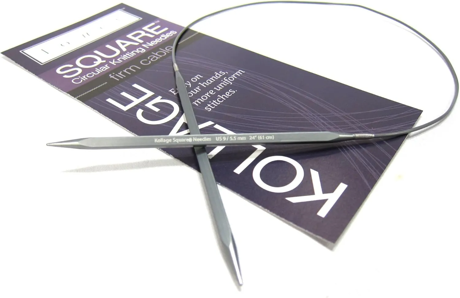 Kollage Square Circular 32-inch (81cm) Knitting Needle Firm Cable (US 3/3.25mm)